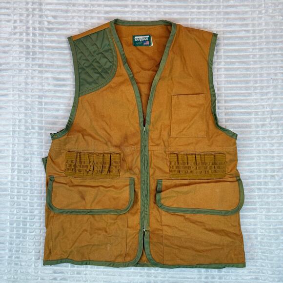 VTG SAFTBAK Hunting Vest Men's Sz Medium Back Pouch Padded Shoulder Made In USA - Picture 1 of 6